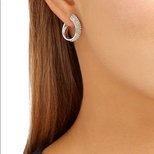 Swarovski Rhodium plated ribbon earrings